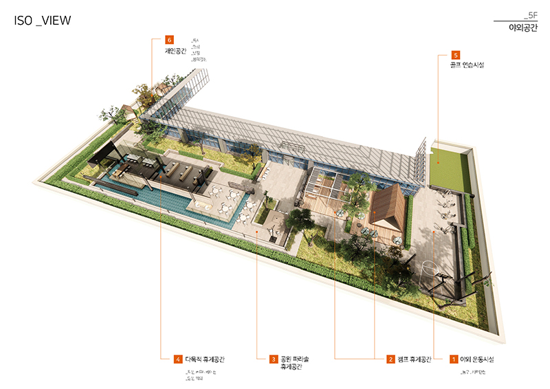 LG전자 야외 테라스 및 임직원 휴식 공간 인테리어